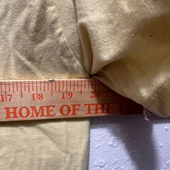 Champion Crop Top Tee Yellow Teal Logo Short Sleeve Athletic Shirt XL - Picture 6 of 7